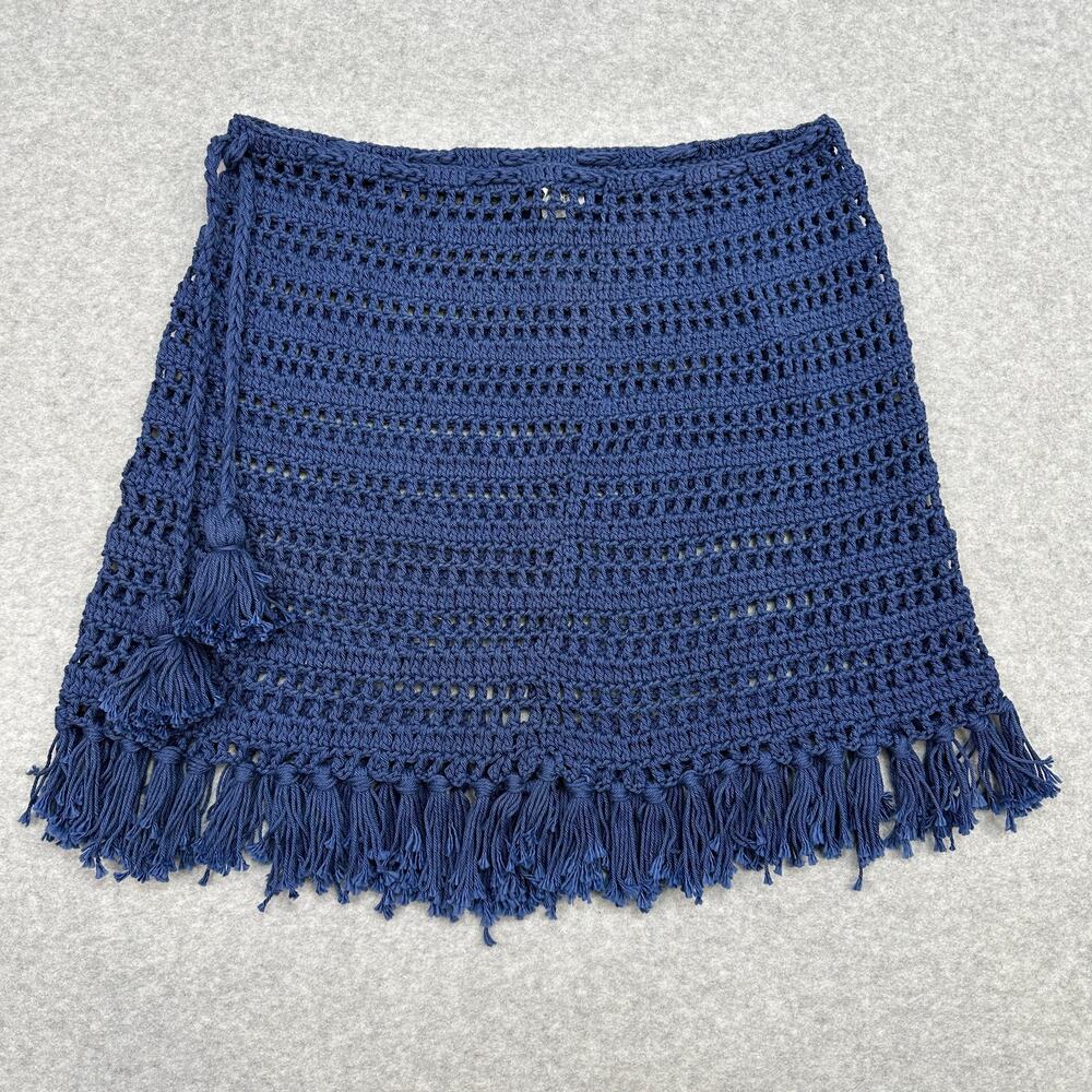 Ganesh Himal Skirt Swim Cover-Up Blue Crochet WMNS S 100% Cotton Beach Resort